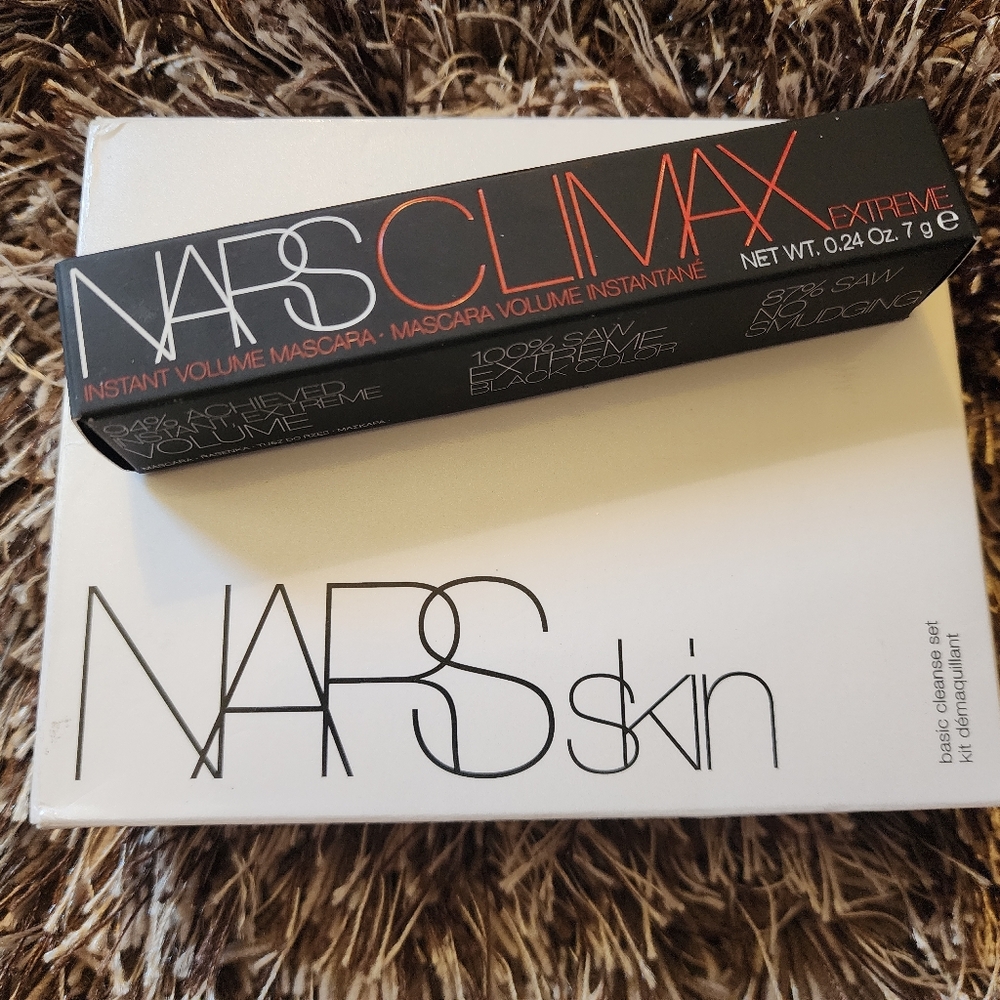 NARS Skin Basic Cleanse Set and NARS Climax Extreme Bold Black Mascara